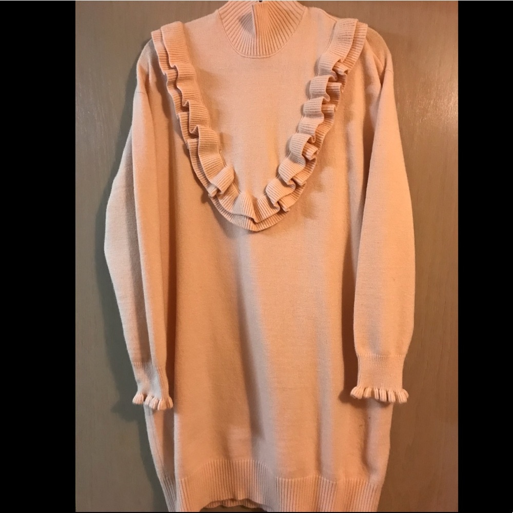 Sweater dress  with ruffle details